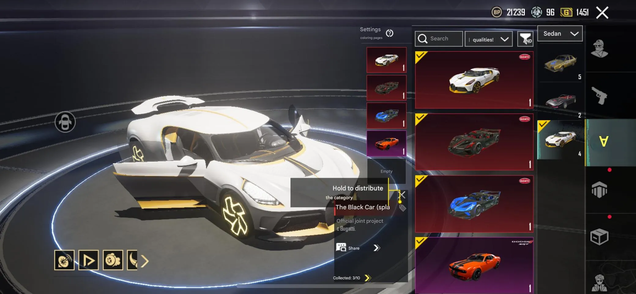 PGM257 3 Bugatti, Dragon Lv.7, Pharaoh 4*, 13 Chats, 100+ Mythics, 30+ Lab Guns, 1–5 Sport Cars, PR Kill Chats (G)